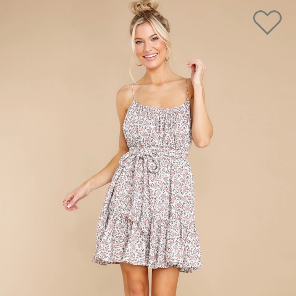 Morning Stroll Pink Floral Print Dress